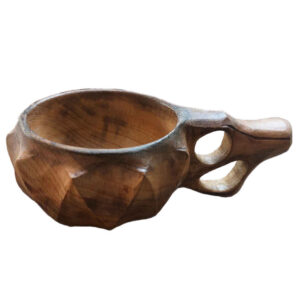 Tasse Rustique en Bois – Tasse de Camping Artisanale Modèle Diamant