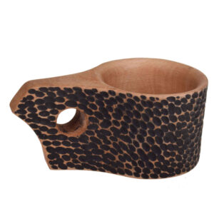 Tasse Rustique en Bois – Tasse de Camping Artisanale Modèle Jungle