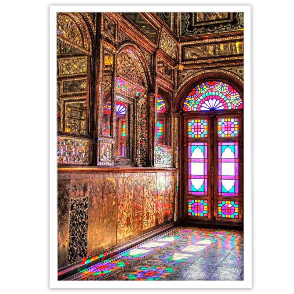 Affiche murale PVC persane avec cadre - Palais de Golestan