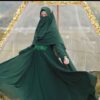 Foulard Carré Islamique Hunter Green & Niqab pour Femmes