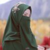 Foulard Carré Islamique Hunter Green & Niqab pour Femmes