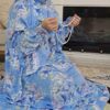Tchador Islamique de Namaz avec Manches pour Femmes Idéal pour la Prière - Motif Floral Angela
