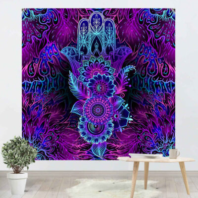 Tenture Murale Islamique Hamsa Abstraite