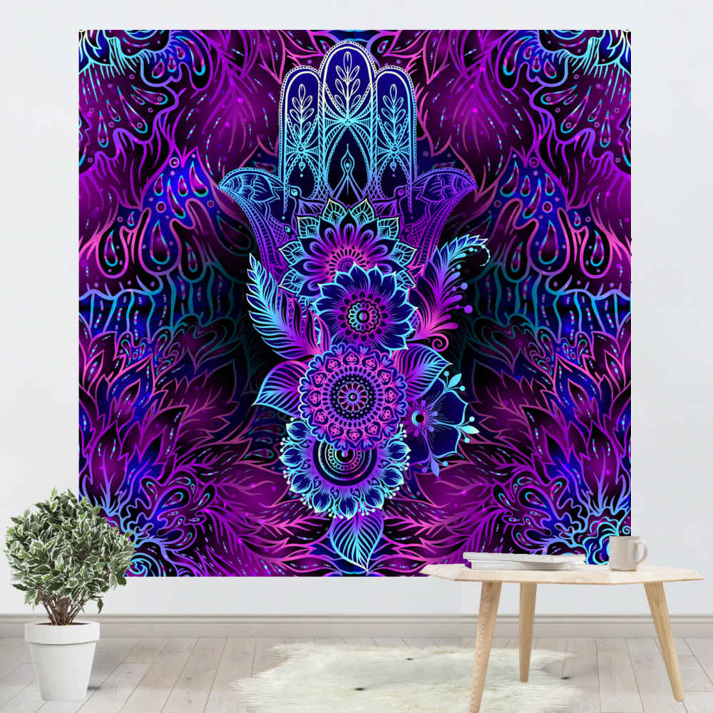 Tenture Murale Islamique Hamsa Abstraite