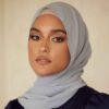Châle Shayla en Chiffon Gris Clair pour Femmes