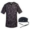 Blouse médicale noire pour homme et ensemble de bonnet – Élégante et professionnelle