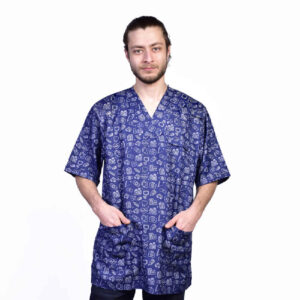 Blouse médicale bleue pour homme et ensemble de bonnet – Stylée et fonctionnelle