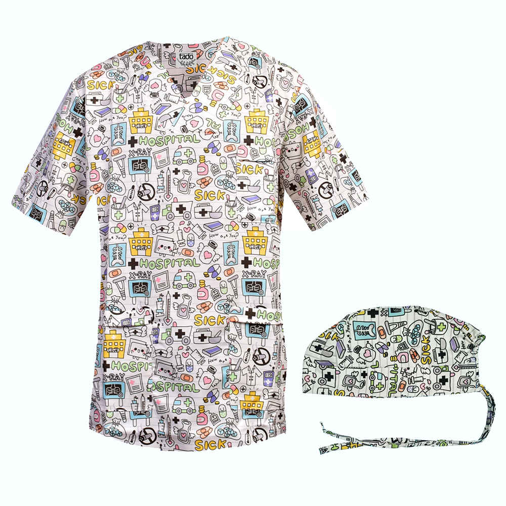 Blouse médicale d’hôpital pour homme et ensemble de bonnet – Professionnelle et durable
