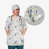 Blouse d’infirmier blanche pour homme et ensemble de bonnet – Propre et confortable