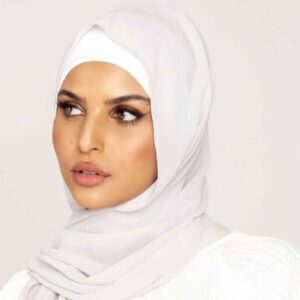 Châle Shayla en Chiffon Blanc Lait pour Musulmanes