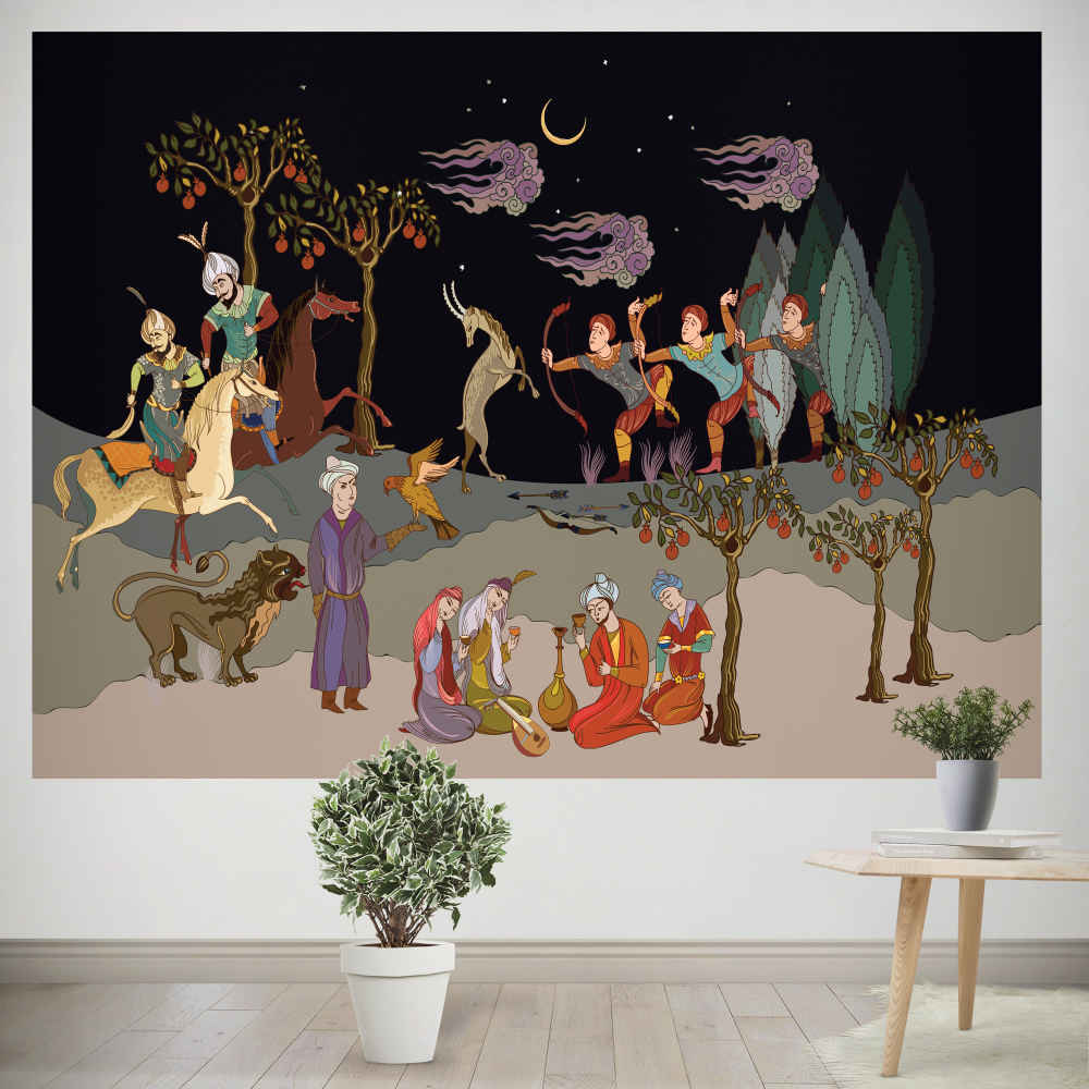 Tenture Murale Miniature Persane Shekargah