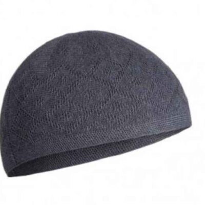 Kufi Taqiyah Turc Gris – Chapeau de tête musulman traditionnel