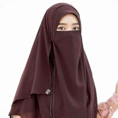 Foulard Carré Musulman Marron & Niqab pour Femmes