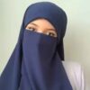 Foulard Carré en Crêpe Islamique Bleu Marine & Niqab pour Femmes