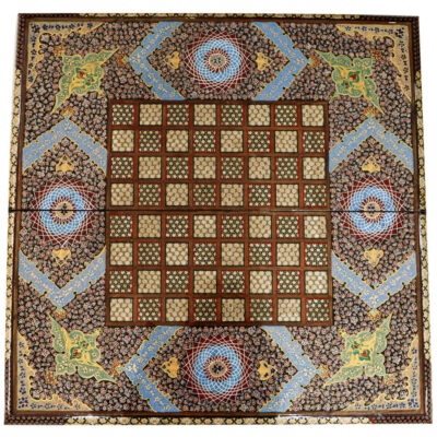 Plateau d’Échecs en Marqueterie Incrustée en Bois Persan Modèle Traditionnel