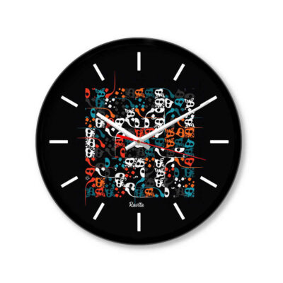 Horloge de bureau imprimée style persan ronde avec calligraphie – Alphabet