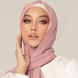 Châle Shayla en Chiffon Rose pour Musulmanes