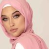 Châle Shayla en Chiffon Rose pour Musulmanes