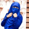 Foulard Carré Islamique Bleu Royal & Demi-Niqab pour Femmes