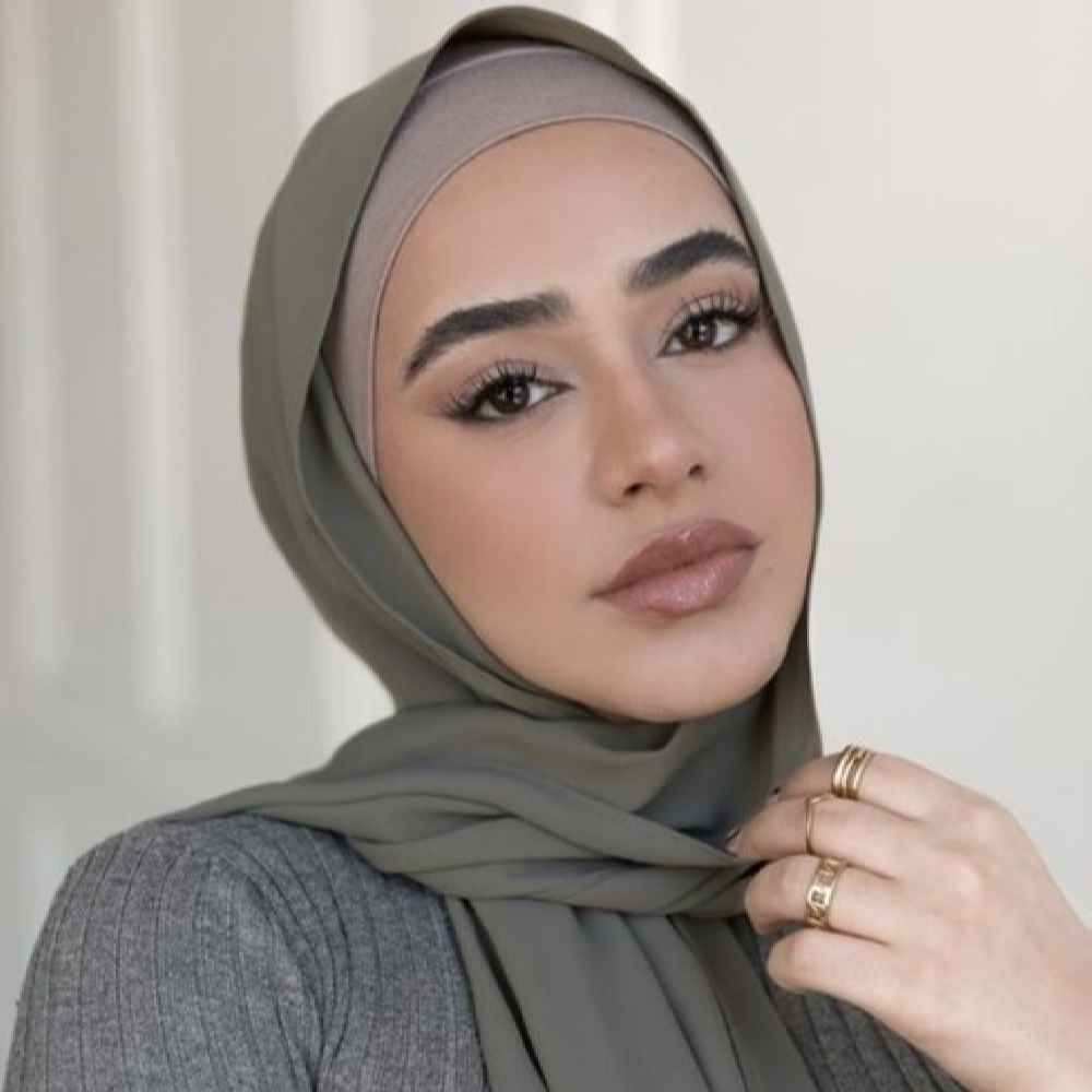 Châle Shayla en Chiffon Vert Sauge pour Musulmanes