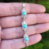 Bracelet en Argent avec Pierre Turquoise pour Femmes Dara