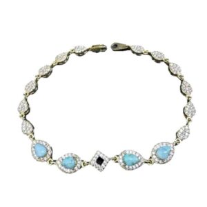Bracelet en Argent avec Pierre Turquoise pour Femmes Mana