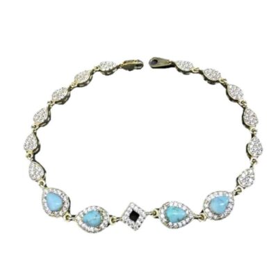 Bracelet en Argent avec Pierre Turquoise pour Femmes Mana