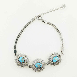 Bracelet en Argent avec Pierre Turquoise pour Femmes Baran