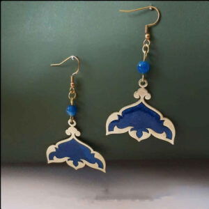 Boucles d’oreilles pendantes en laiton persan Modèle Lajevard