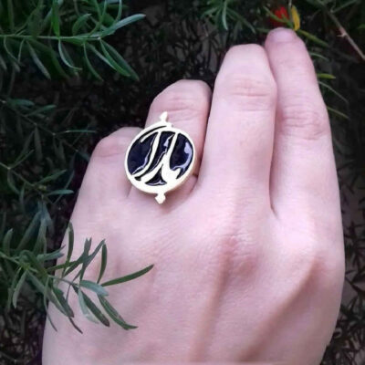Bague Chevalière en Argent pour Femmes avec Calligraphie Persane Baran