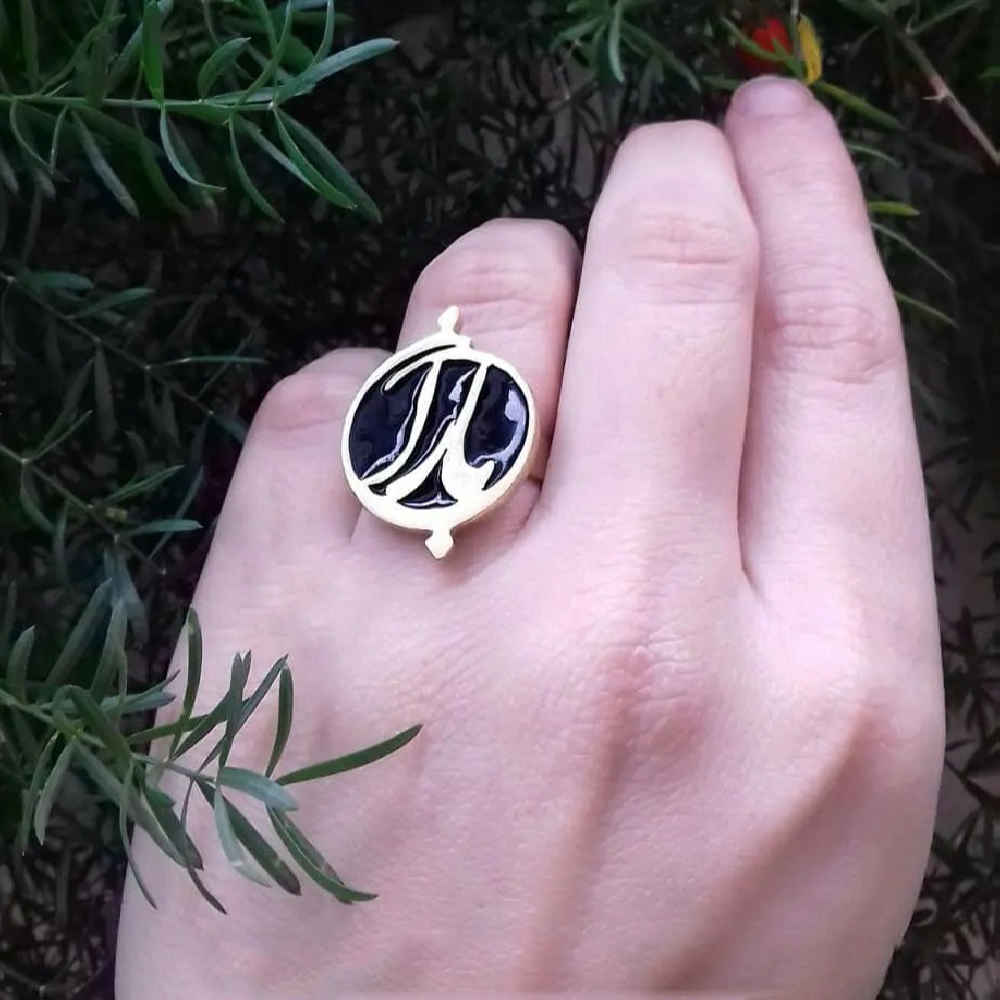 Bague Chevalière en Argent pour Femmes avec Calligraphie Persane Baran