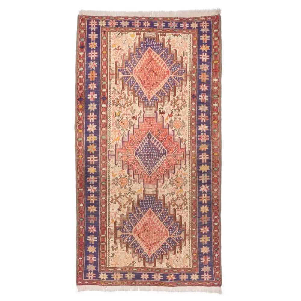 Tapis Kilim en laine persane tissé à la main Traditionnel Viva