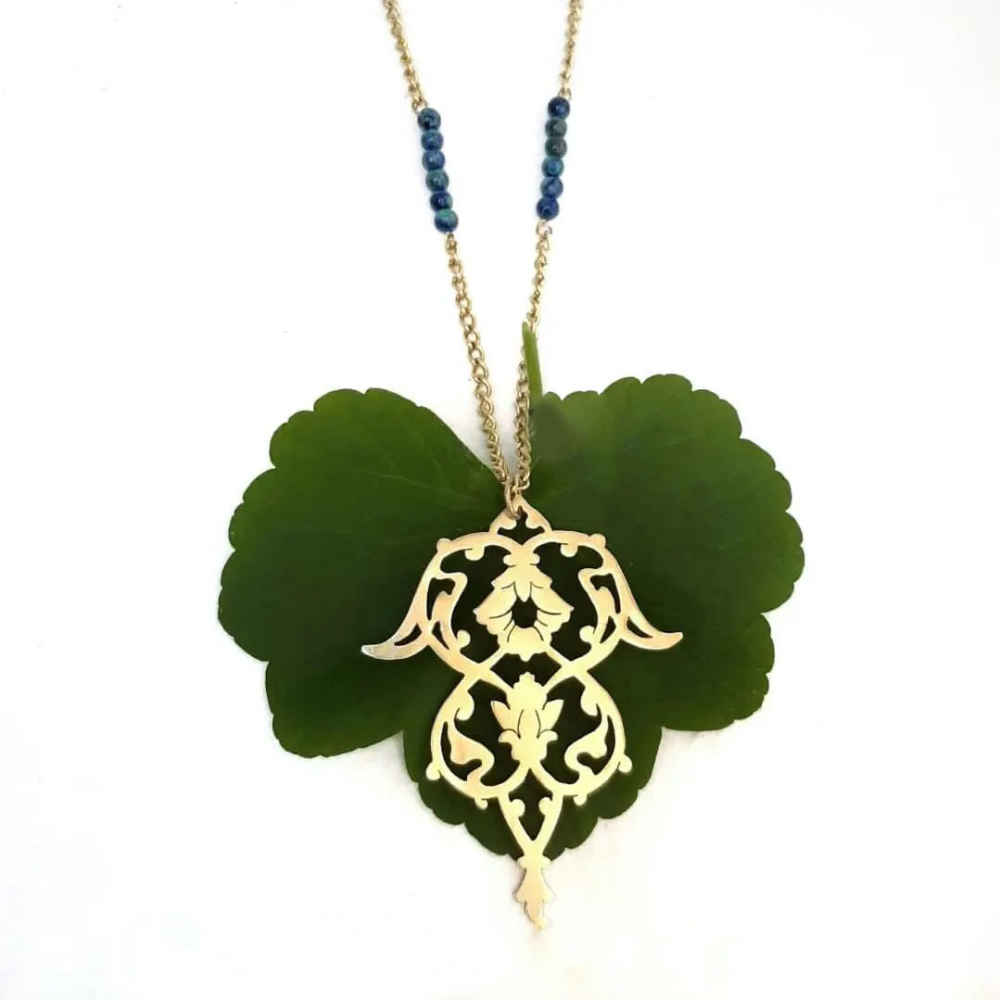 Collier en Laiton avec Thème Minimaliste Inspiré de la Culture Persane Baran