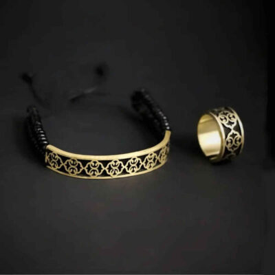 Ensemble de bracelet en laiton et bague persans Modèle Traditionnel