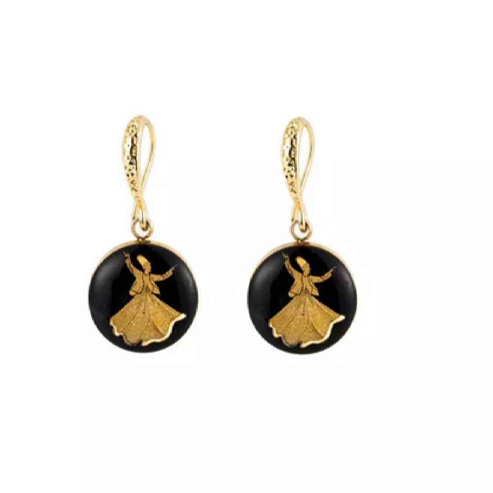 Boucles d'oreilles persanes plaquées or pour femmes, danse Sama