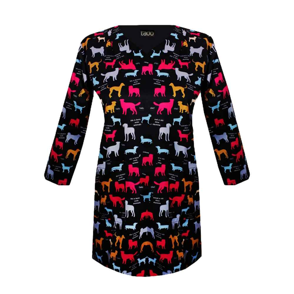 Blouse vétérinaire noire pour femme – Chic et pratique