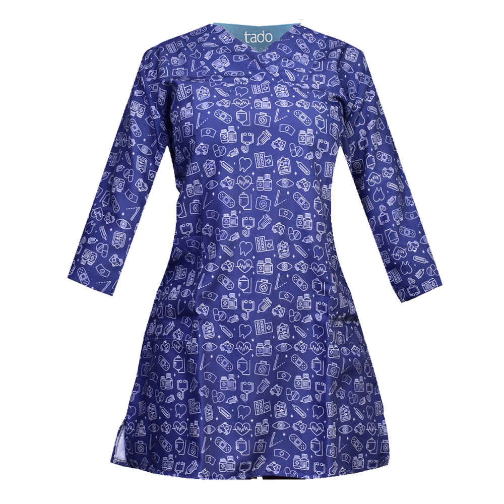 Blouse d’hôpital bleue pour femme – Fraîche et fiable
