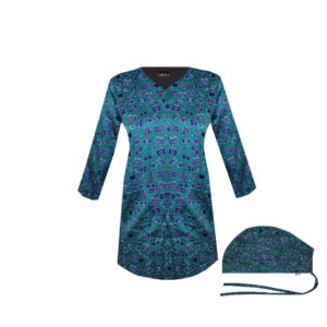 Blouse médicale bleue à col en V pour femme – Classique et confortable