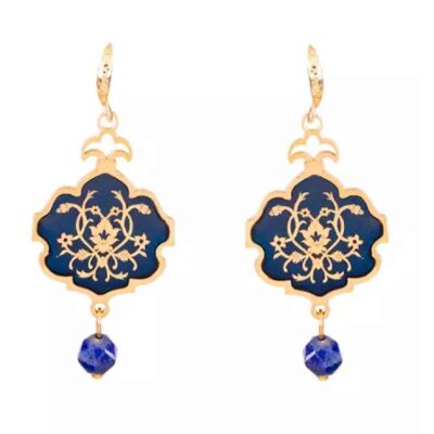 Boucles d’oreilles persanes plaquées or pour femmes, Eslimi