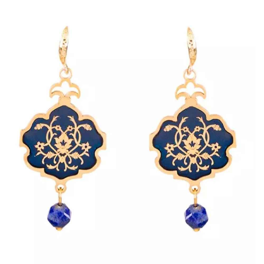 Boucles d'oreilles persanes plaquées or pour femmes, Eslimi