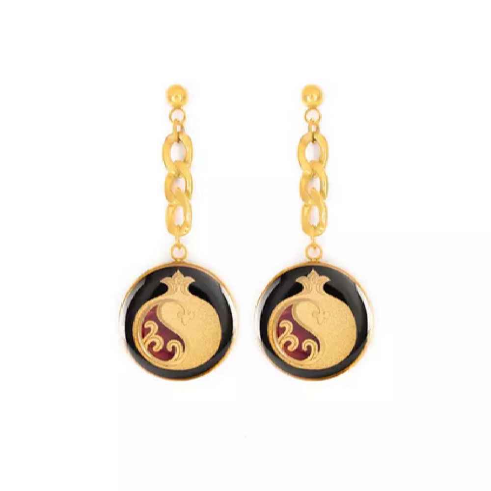 Boucles d'oreilles persanes plaquées or pour femmes, grenade Anar