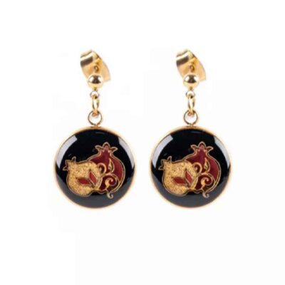 Boucles d’oreilles persanes plaquées or pour femmes, grenade Yalda