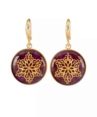 Boucle d’oreille plaquée or pour femmes, Shamse