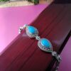 Bracelet en Argent avec Pierre Turquoise pour Femmes Sara