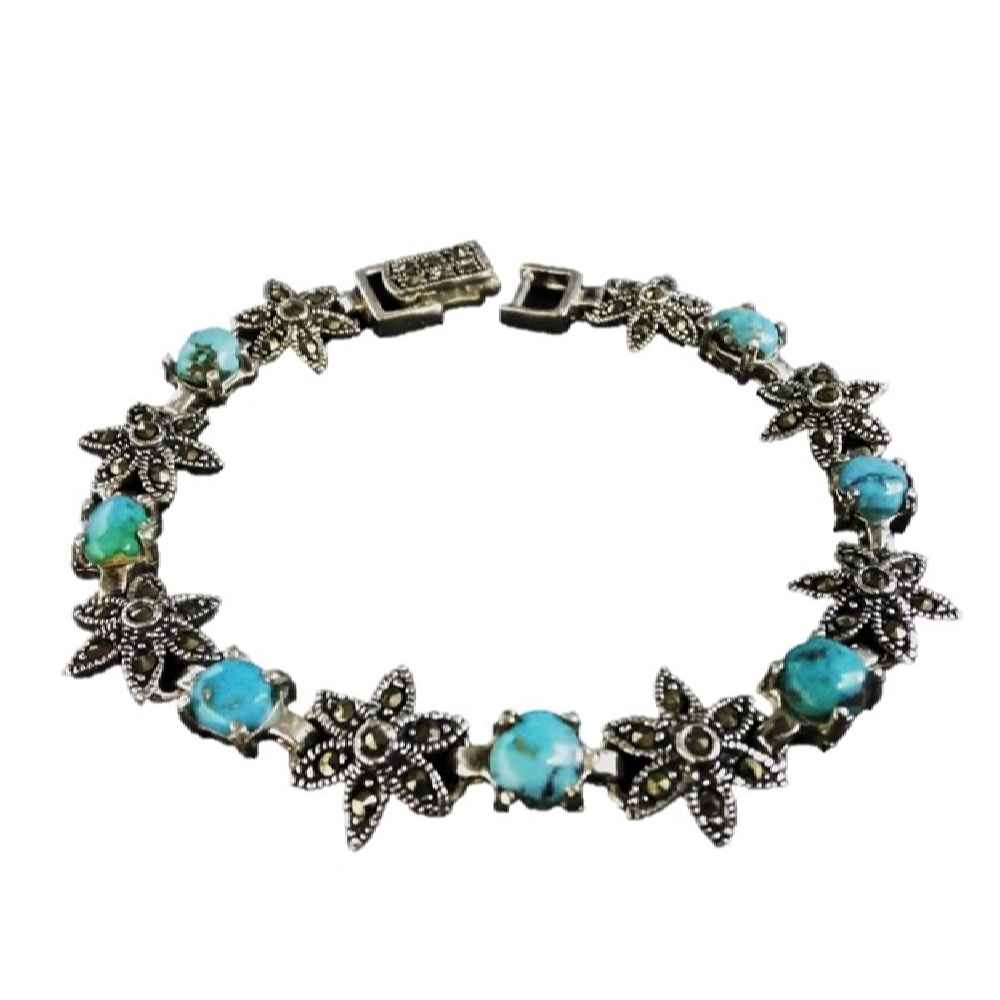 Bracelet en Argent avec Pierre Turquoise pour Femmes Yara