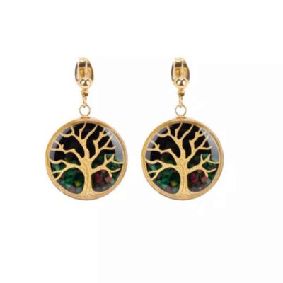 Boucles d’oreilles persanes plaquées or pour femmes, Arbre de Vie