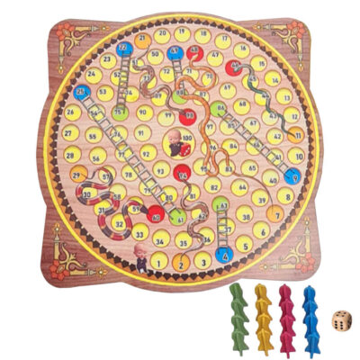 Ensemble de Jeu Mensch ärgere Dich nicht (Ludo) & Snakes & Ladders en Bois