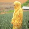 Foulard Carré Islamique Jaune & Demi-Niqab pour Femmes