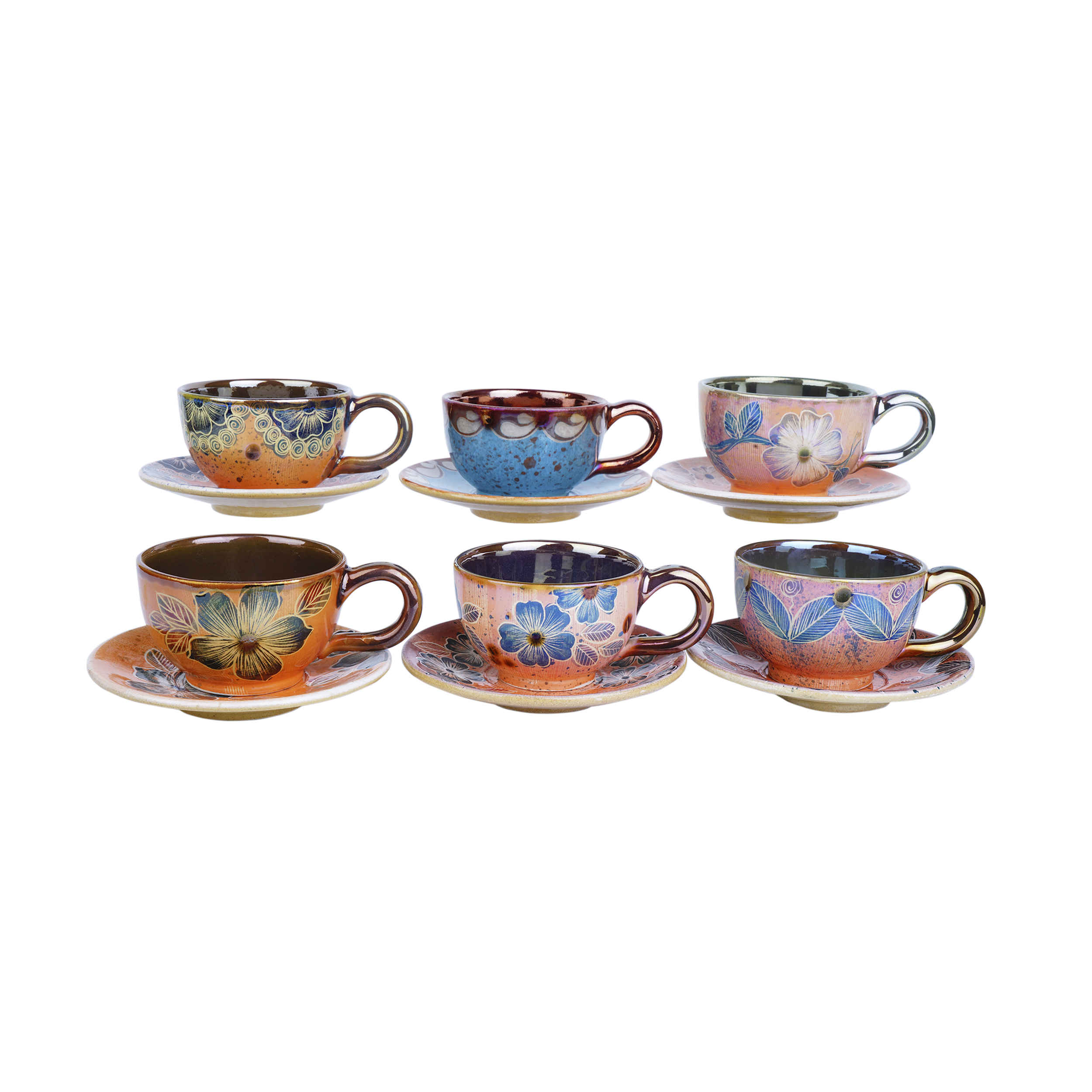 Ensemble de Tasses à Thé Persanes avec Soucoupe - Design Céramique Shiba