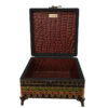 Handcrafted Wooden Jewelry Box with Leather Interior Design